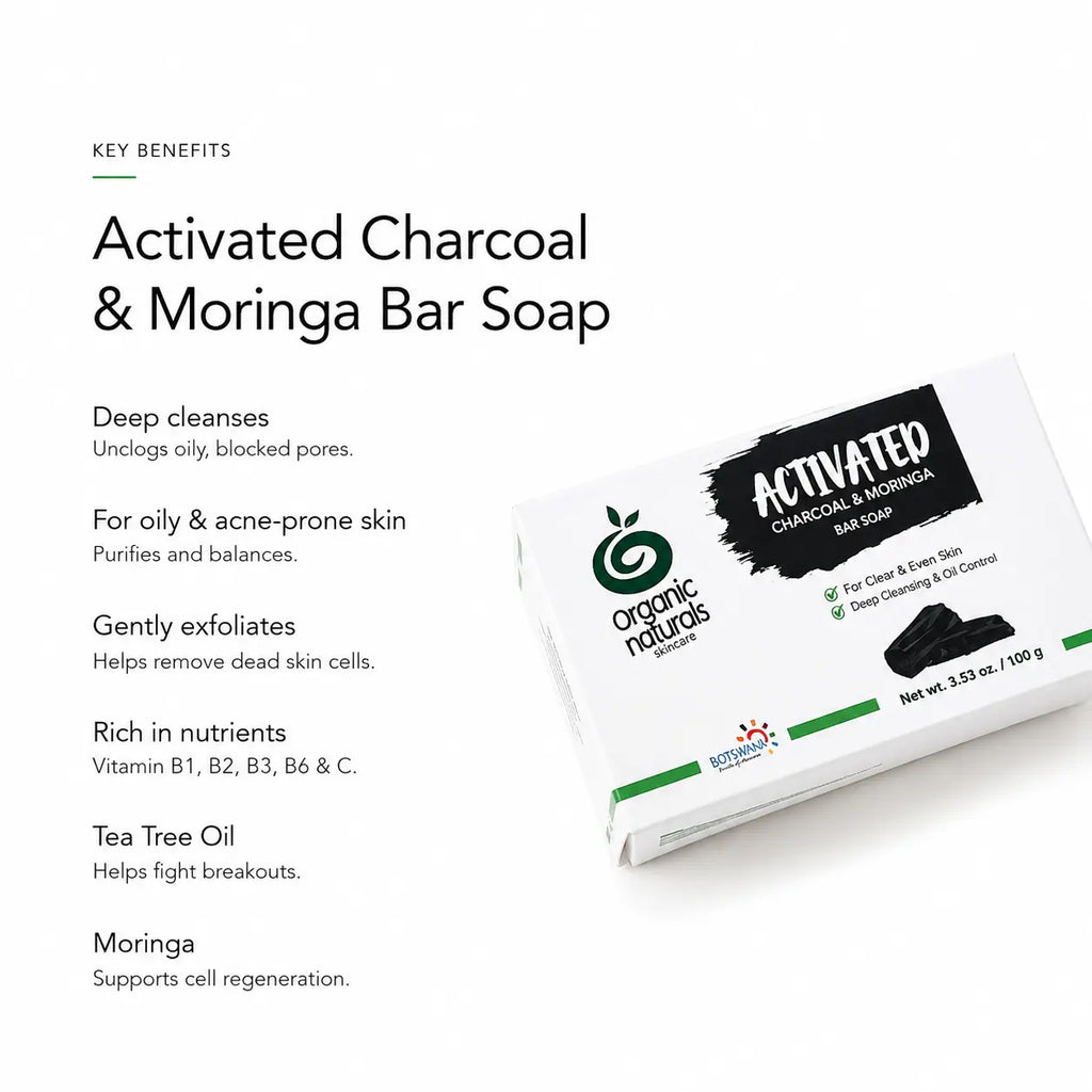 Activated Charcoal & Moringa Bar Soap